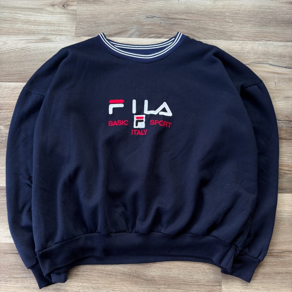 Fila Men's Navy Crewneck Sweater